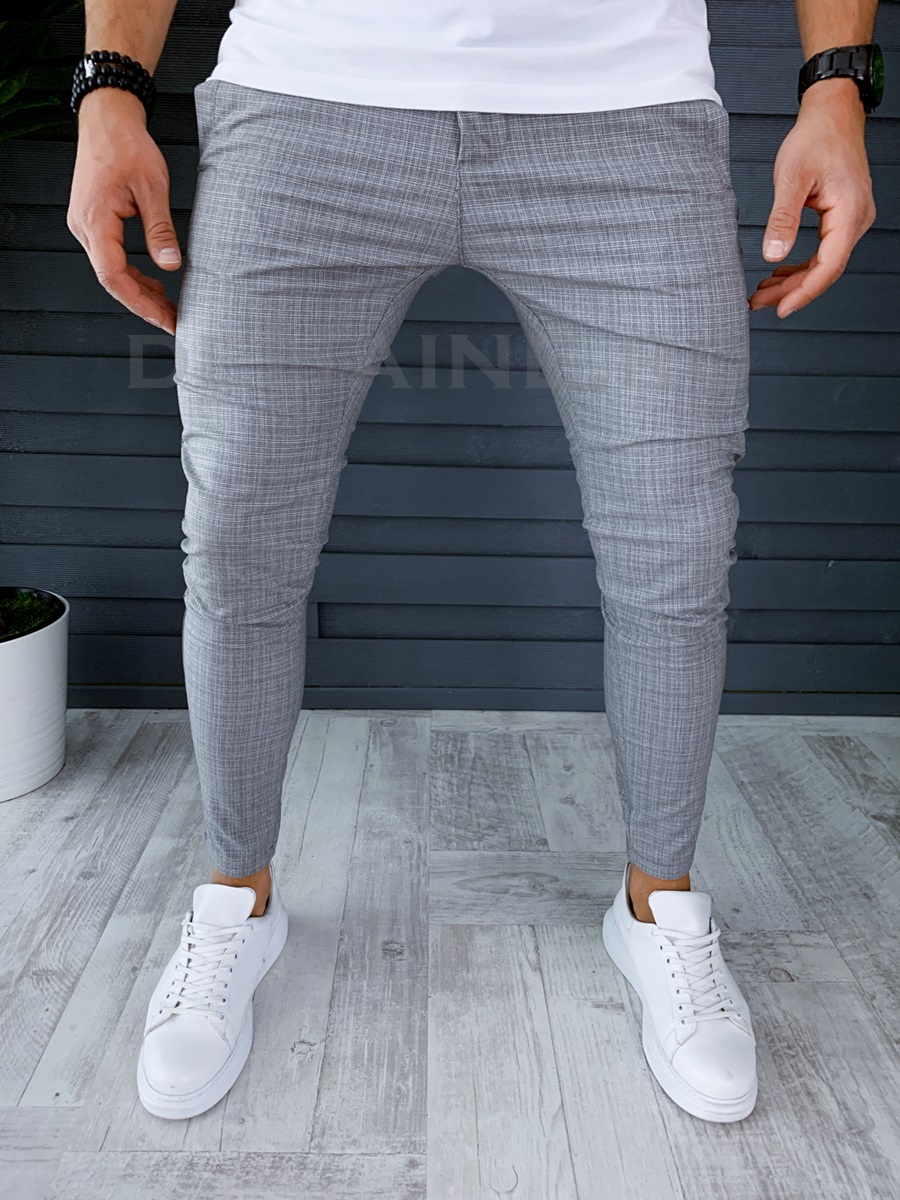 Pantaloni barbati gri smart casual ZR P18028 J3-1